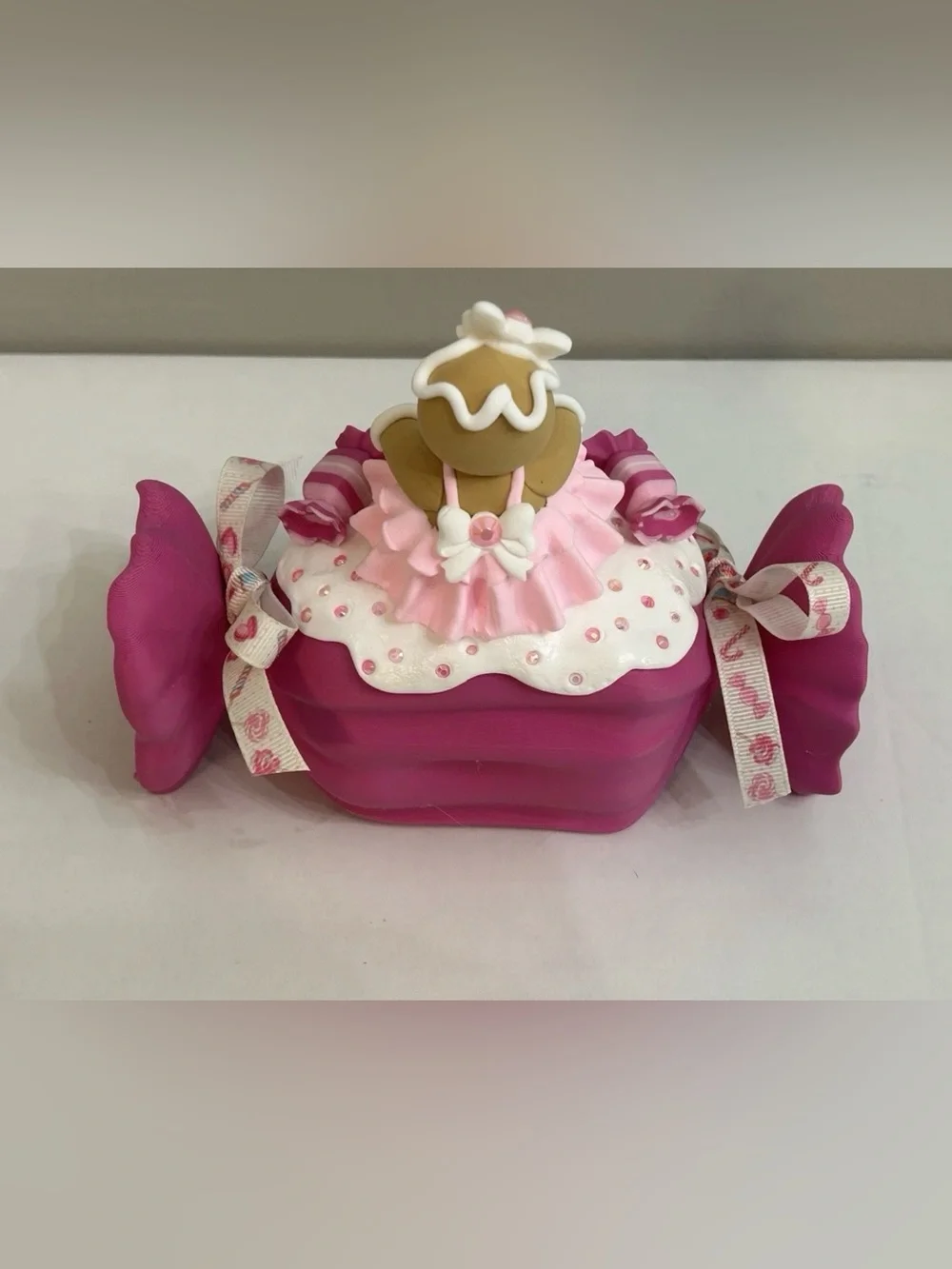Fake Gingerbread Wrapped Candy Dessert Display Handmade